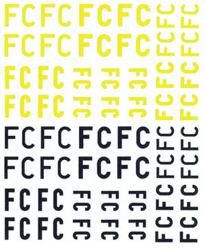 Försökscentralen FC letters. UV-printed