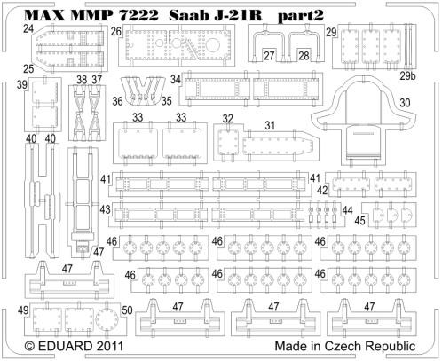 SAAB J21R detaljset för Special Hobby