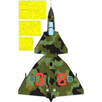 SAAB 37 Viggen 1-sits splinter kamo målningsmask