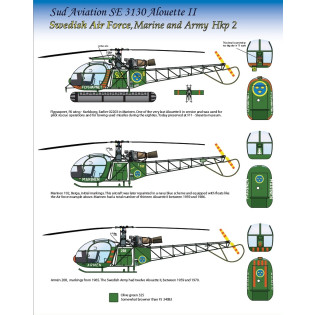 Hkp2 Alouette II, Flygvapnet, Marinen & Armèn (ex. Hobbycenter decal)