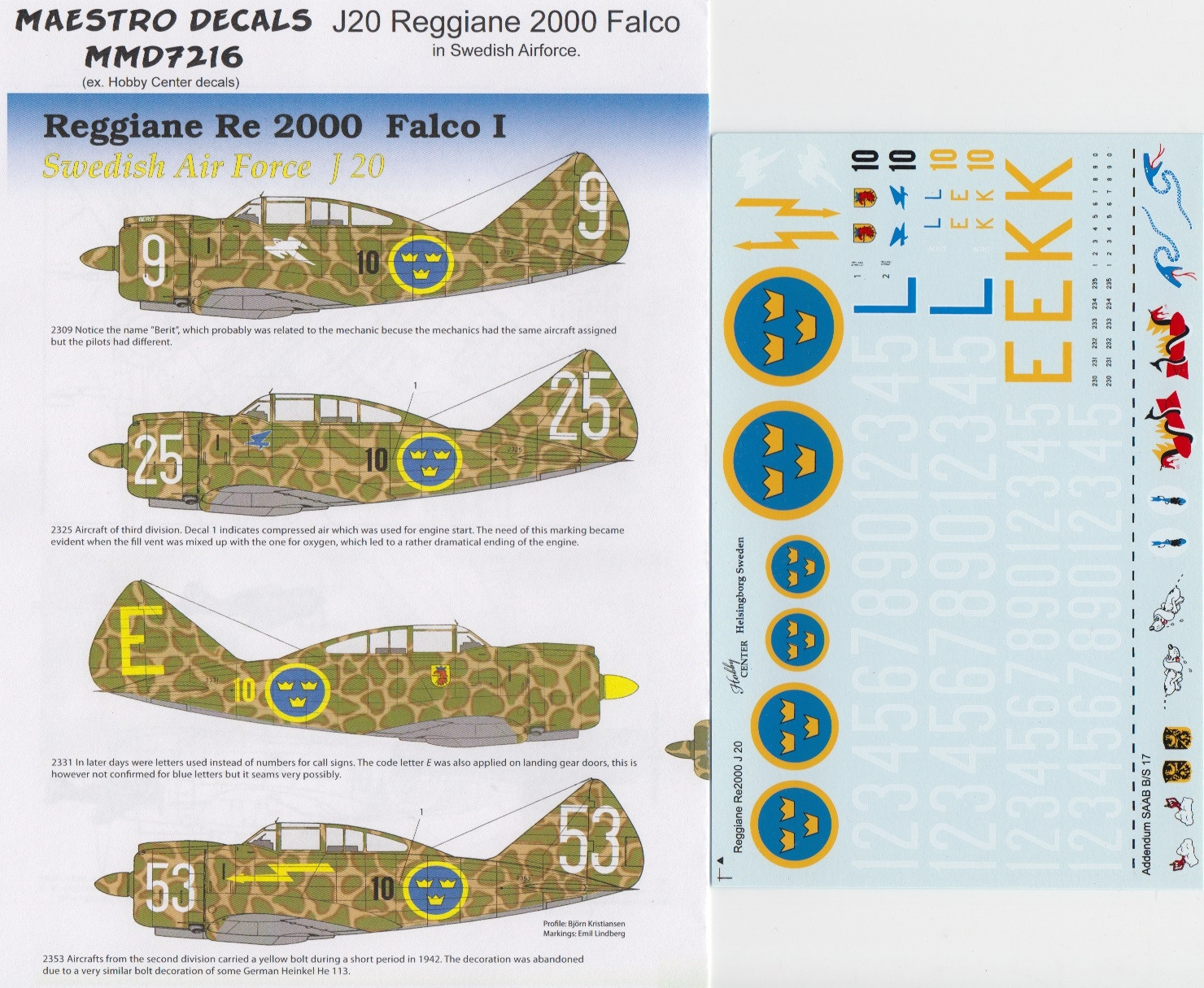 J20 Regianne 2000 Falco in Swedish AF service